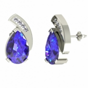 1.90 Carat Pear Earring 14k White Gold