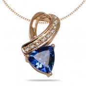 0.50 Carat Trillion Pendants in 14k Yellow Gold